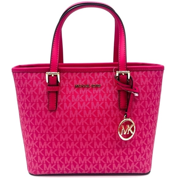 Michael Kors Handbags - Michael Kors Jet Set Travel Extra-Small Top Zip Tote Bag Electric Pink (NWT)